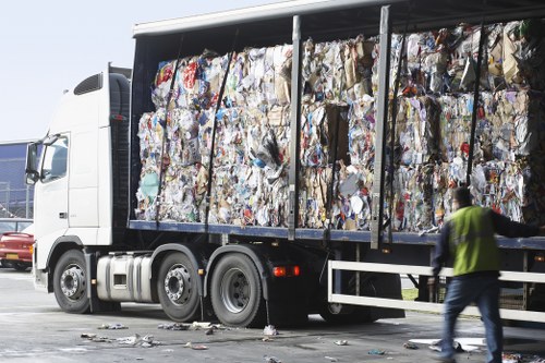 Large sofa and sectional furniture ready for waste removal collection