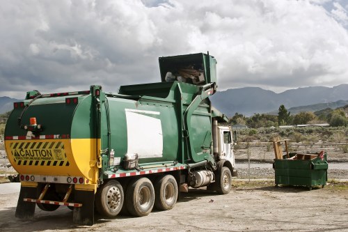 Sorted bulky waste ready for responsible disposal and recycling