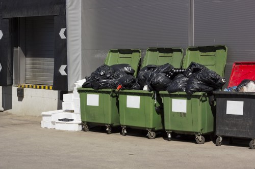 Local waste removal vehicle ready for mixed rubbish and furniture collection