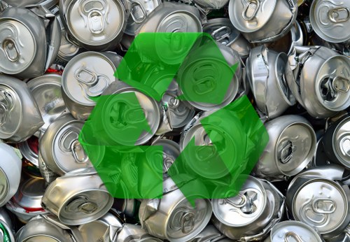 Commercial waste removal with cardboard and office items for recycling